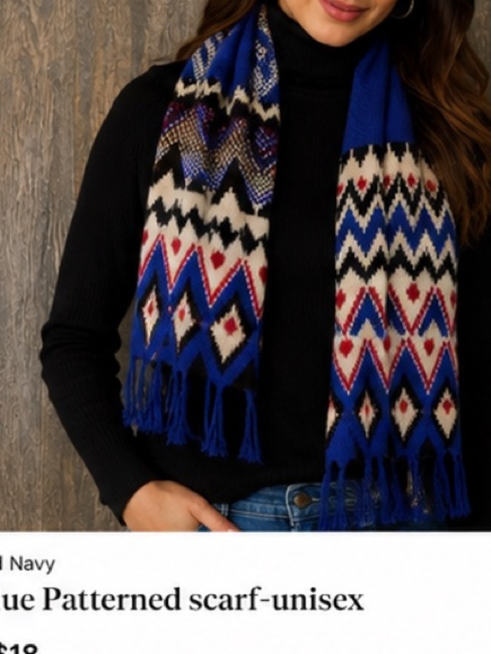 Blue Patterned scarf-unisex